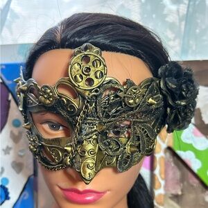Vintage-Inspired Gold Steampunk Face Mask